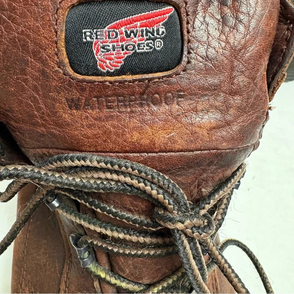 Red Wing Work Construction Boots Brown Leather Lace-up ASTM 2414 05 size 11